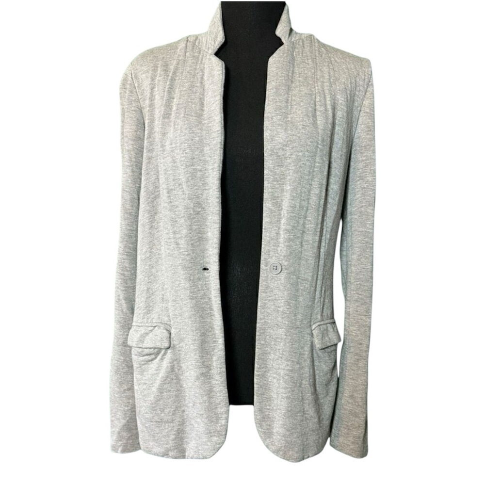 MAGASCHONI women’s gray single button jersey blazer